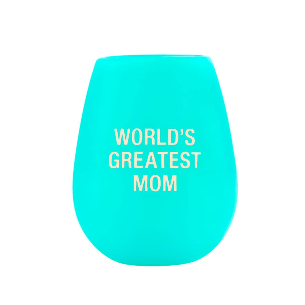 About Face Designs Hilarious Say What Collection - Silicone Wine Cup, 12.5-Ounce, Greatest Mom