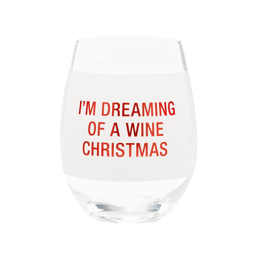 About Face Designs Say What Christmas Collection - Stemless Wine Glass, 20-Ounce, I'm Dreaming