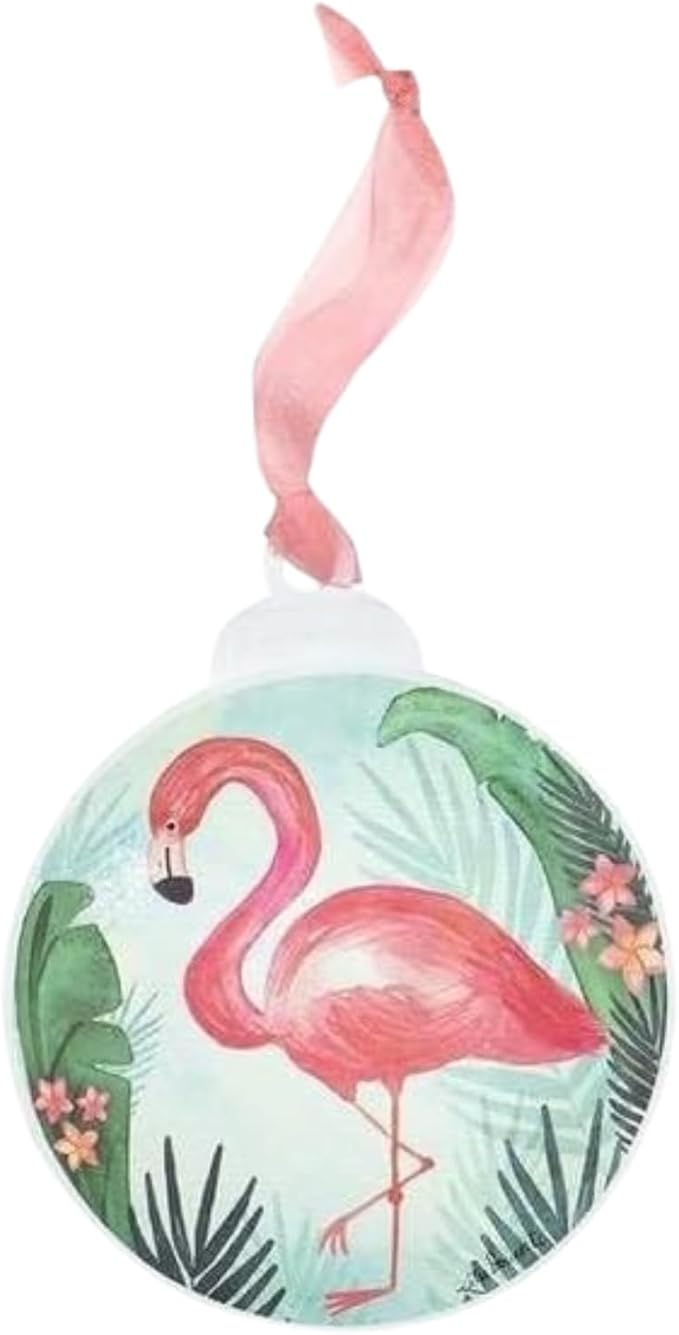 Shannon Road Flamingo Metal Ornament – Handcrafted Holiday Décor
